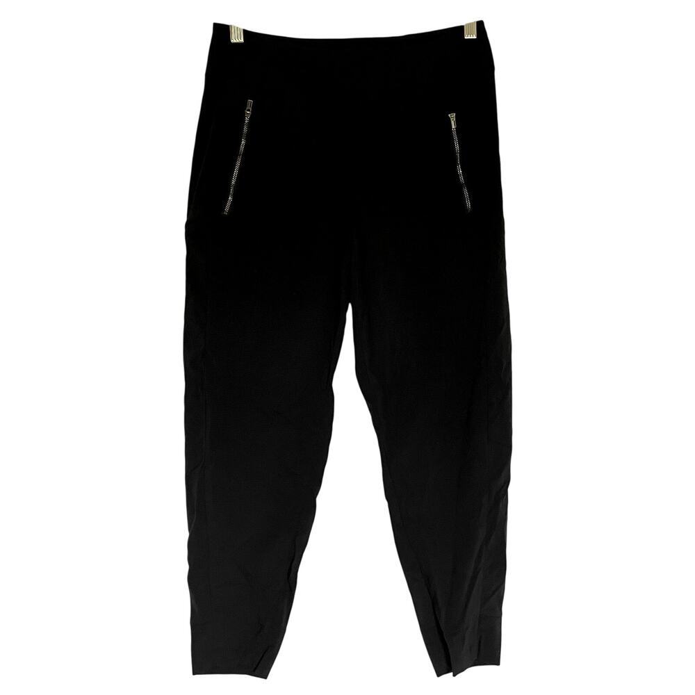 Athleta lightweight‎ black pants zippered pockets women's size 6 petite nylon